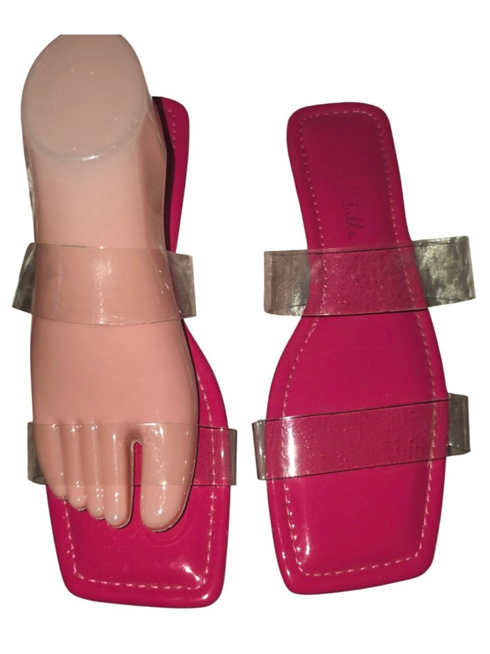 Women's It's Comfortable Hot Pink Clear Sandals Shoes Size 9 Slip On Slippers